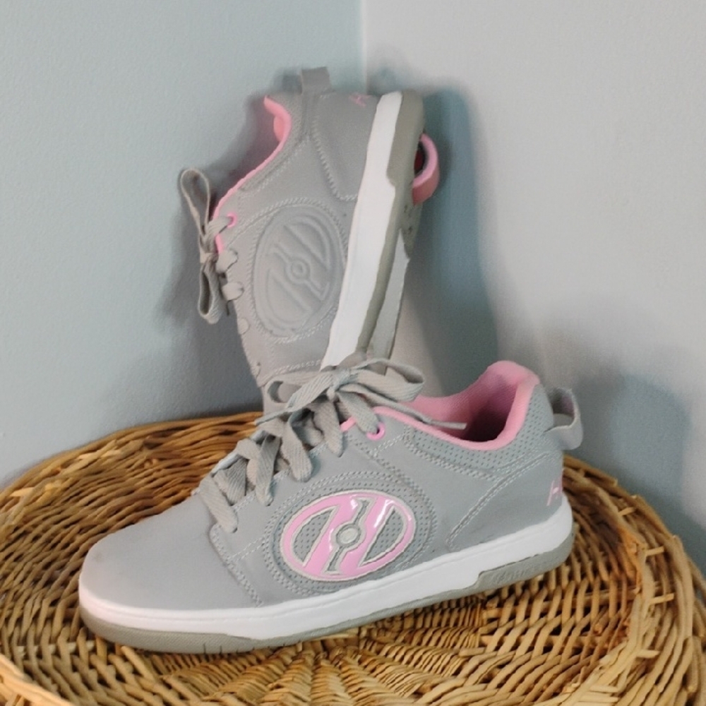Heelys Voyager Skate Shoes Big Kid - Gray / Light Pink -Casual Streetwear Size 7